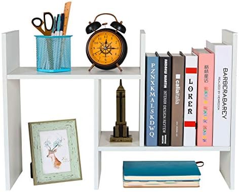 PAG-Mass Desktop Bookshelf Freestanding Wooden Countertop Bookcase Accessories Organizer Display Rack Dorm Desk Storage Shelf