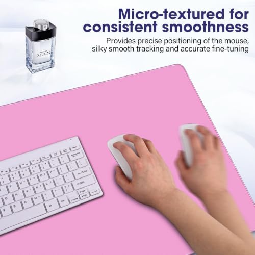 31.5" x 15.7" Waterproof Fabric Mouse Pad, Rubber Anti-Slip, Light Pink