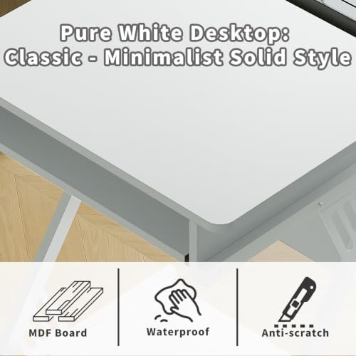 ALISENED Computer Desk for Small Spaces Compact Desk with Keyboard Tray