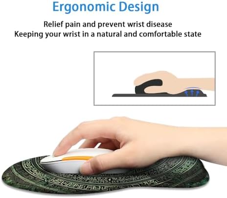 Ergonomic Mouse Pad with Wrist Rest,Comfortable Computer Gel Mouse Pad Wrist Support for Laptop,Pain Relief Mousepad with Non-Slip PU Base Tree of Life