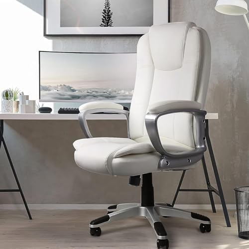 OFIKA Home Office Chair, 400LBS Big and Tall Chair Heavy Duty Design, Ergonomic High Back Cushion Lumbar Back Support, Computer Desk Chair, Adjustable Executive Leather Chair with Armrest