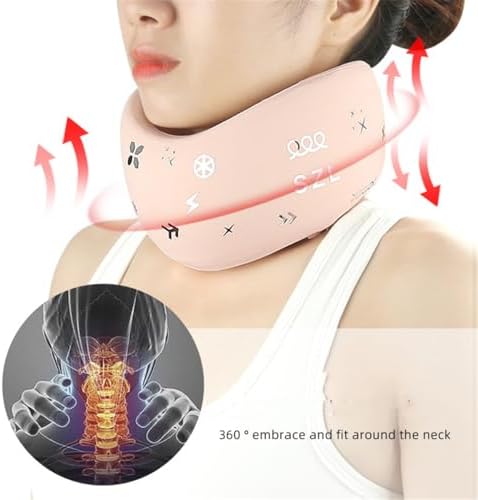 Neck Brace for Neck Pain Relief and Support, Cervical Collar for Sleeping, Soft Foam Wraps Keep Vertebrae Stable & Relieve Cervical Spine Pressure for Women & Men (Pink)