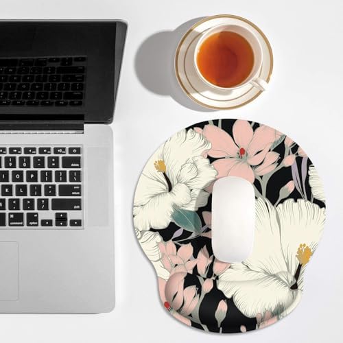 Britimes Ergonomic Mouse Pad with Wrist Support, Floral Retro