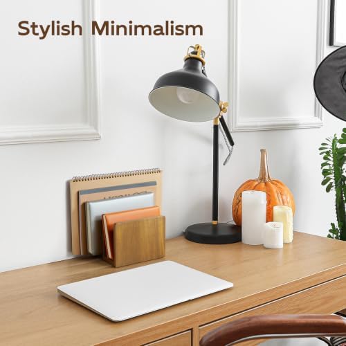 Mail Organizer, Acacia Wood Mail Holder for Desk, Letter Holder with 2 Slots for Countertop, Small Envelope Holder, Desk Organizers and Accessories for Home Office