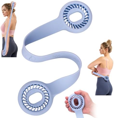 Resistance Band for Women, Silicone Shoulder Opener Back Stretcher,Stretch Bands for Exercise, Pull Exerciser for Posture Correction, Hand Grip Strengthener for Home Gym Office Travel