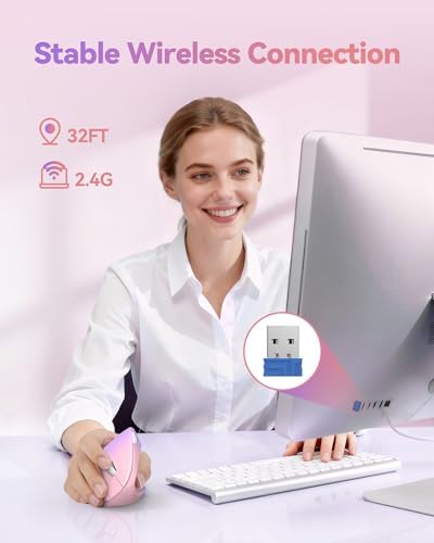 TECKNET 2.4G Ergonomic Mouse Vertical Wireless 4800 DPI Carpal Tunnel Mouse