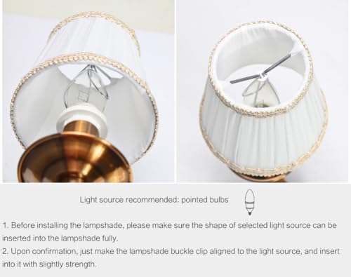 Fuloon Small Lamp Shades Clip on Bulb, Modern European Style Mini Lamp Shades for Chandelier, French Country White Chandelier Lampshades, 3.5x4.3x4.9 in, 6 Pack (Chiffon White)