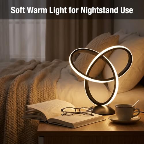 RGB Spiral Table Lamp with Remote, 13 Colors, Dimmable LED Bedside Light