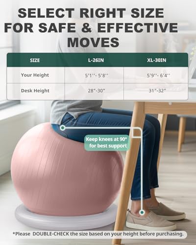Trideer Exercise Ball Chair – Yoga Ball Chair for Office, Pregnancy & Home