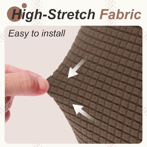 PATIKIL 1 Set Office Chair Cover, Desk Chair Cover Stretchable Universal Computer Seat Slipcover Large with Armrest Covers Zipper for Rolling Office Chairs Home Desk Seat, Dark Brown