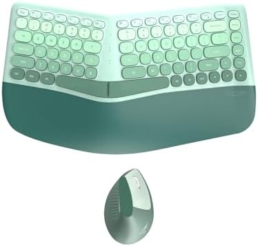 Wireless Keyboard and Mouse Combo, Ergonomic Design with Wrist Rest