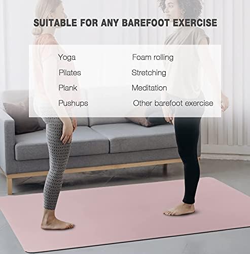 UMINEUX Large Yoga Mat for Men and Women 1/4 & 2/5 Inch Extra Thick TPE Fitness Mat for Home Gym Workout, Non-Slip, Eco Friendly Exercise Mat for Yoga, Pilates, Stretching, Meditation