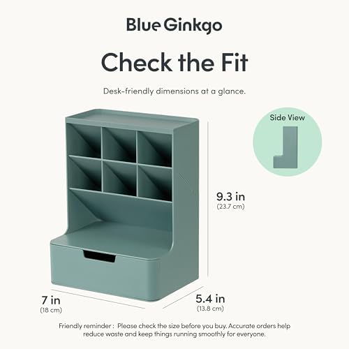 BLUE GINKGO Hive Pen Desk Organizer, Green, Made in Korea
