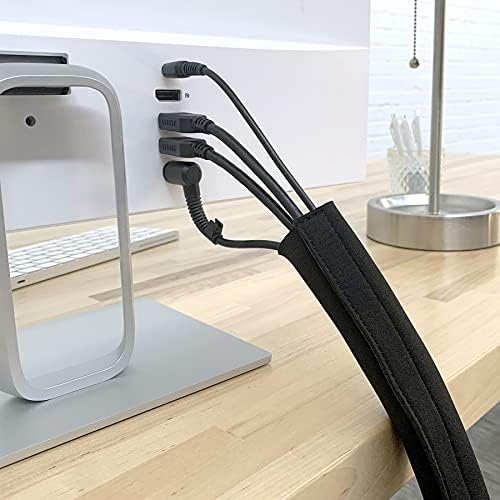 Wrap-It Storage Hook and Loop Cable Sleeve, Black, 120"