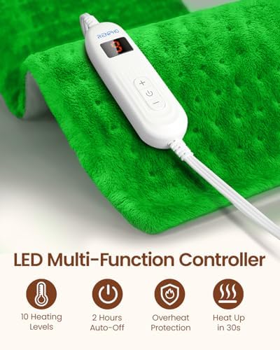 RENPHO Electric Heating Pad for Back with 10 Heat Levels, FSA Eligible HSA