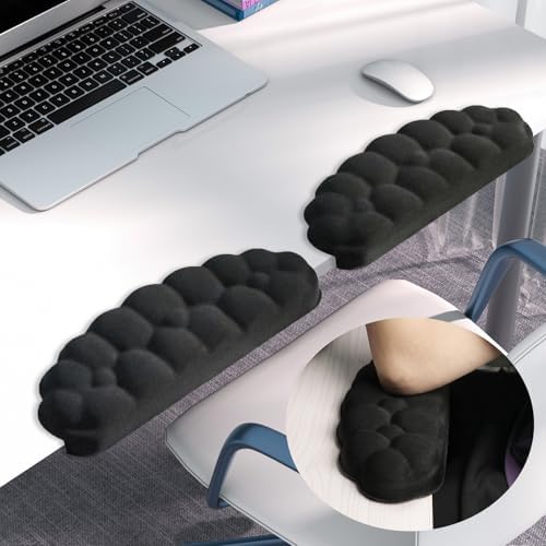 Arm Rest for Desk, Cloud L-Shaped Memory Foam Elbow Pads with Non-Slip Base, 2-Piece Ergonomic Desk Edge Cushion & Wrist Rest for Computer Keyboard, Office and Home Use