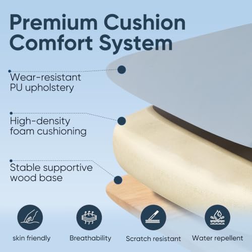 Executive Office Chair, Ergonomic Heavy Duty Desk Chair with Flip‑Up Armrests, 400 LBS High Back Comfy Computer Gaming Chairs for Home Office, Breathable PU Leather (Blue)