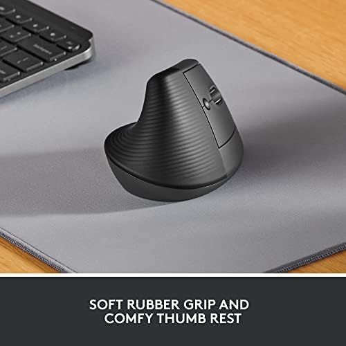 Logitech Ergo K860 Wireless Ergonomic Keyboard & Lift Vertical Ergonomic Mouse, Wireless, Bluetooth or Logi Bolt USB Receiver, Quiet clicks, 4 Buttons - Graphite