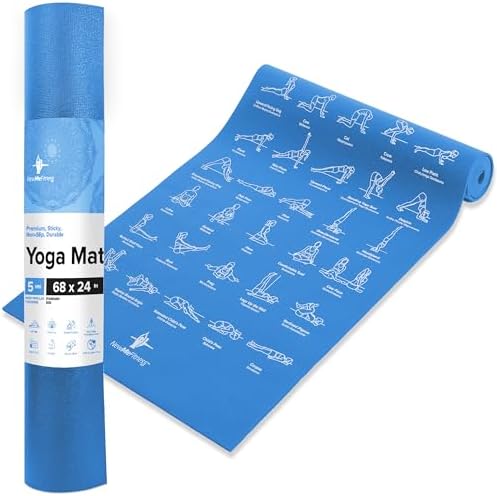 NewMe Fitness Thick Yoga Mat for Women and Men - 5mm Non Slip Pilates Mat