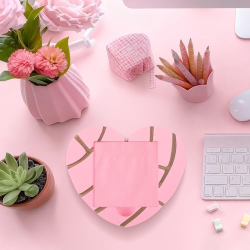 Mexican Concha Heart Sticky Note Holder Pink Notepad Dispenser