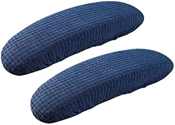 Kakalote Stretchable Office Chair Armrest Covers, 1Pairs Removable Arm Rest Slipcovers Elastic Arm Covers Protectors for Office, Desk, Gaming Chairs(Navy Blue-No Padding)
