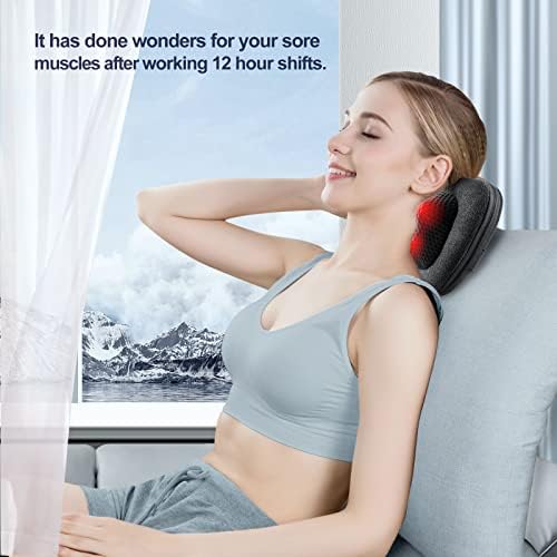 VIKTOR JURGEN Shiatsu Back Massager with Heat for Pain Relief, Dark Gray