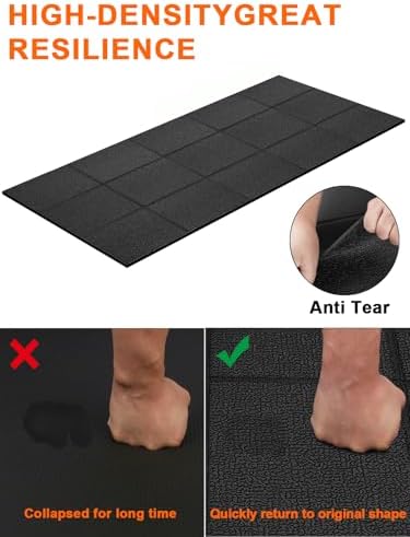 Treadmill Mat, 5'x2.5'/5.6'x2'/6.5'x3'/8'x3',6mm Thickness Exercise Equipment Mat for Carpet Hardwood Floors, Compatible with Walking Pad,Spin Bike,Elliptical Trainer,Rowing Machine