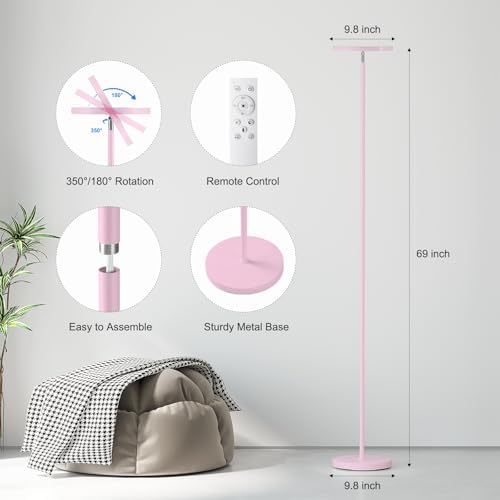 SUNMORY Floor Lamps for Living Room，LED Standing Lamp with Remote Control