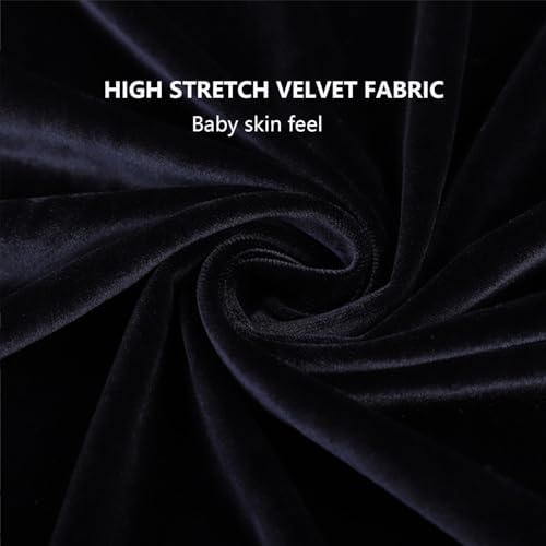 Office Chair Arm Rest Cover Velvet Office Chair Armrest Covers Stretchable Removable Armrest Protectors for Desk Chairs Computer Chair Gaming(Office Chair Arm Covers 2Pcs, Black)