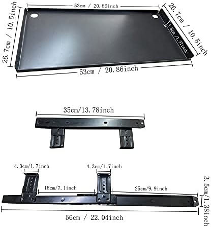 Sliding Under Desk Keyboard Tray Slide Out Keyboard Holder Drawer Heavy-Duty Office Desk Extender Platform Pull Out Desktop Sliding Computer Tray for Keyboard Drawer Under Desk Shelf-Metal