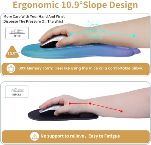 L-SPOUTTO Ergonomic Mouse Pad with Wrist Rest,Cute Mouse Pad Wrist Support