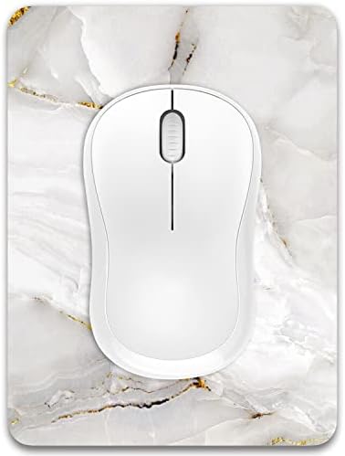 Dapesuom Small Mouse Pad, 6 x 8 Inch Thick Rubber Premium-Textured Non-Slip Portable & Washable Mini Mouse Mat for Women Men Wireless Laptops Keyboard Tray Gaming Computer Office Travel, White Marble