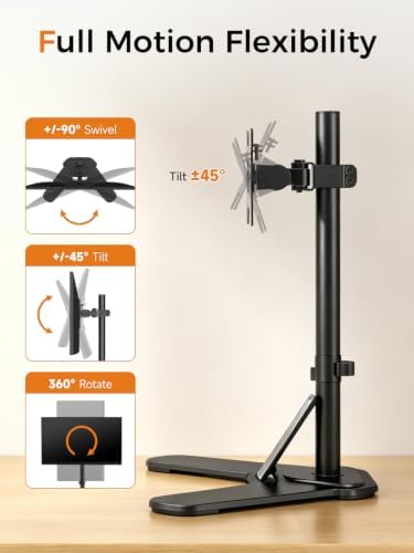 Suptek Single Monitor Mount, Adjustable Monitor Desk Mount for Fully Adjustable Stand 1 / Single Screen up to 32 inches (ML97401SEY)