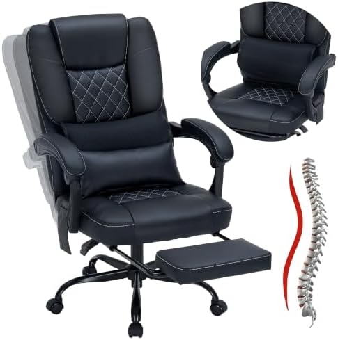 400lbs Reclining Office Chair with Ergonomic Lumbar Support