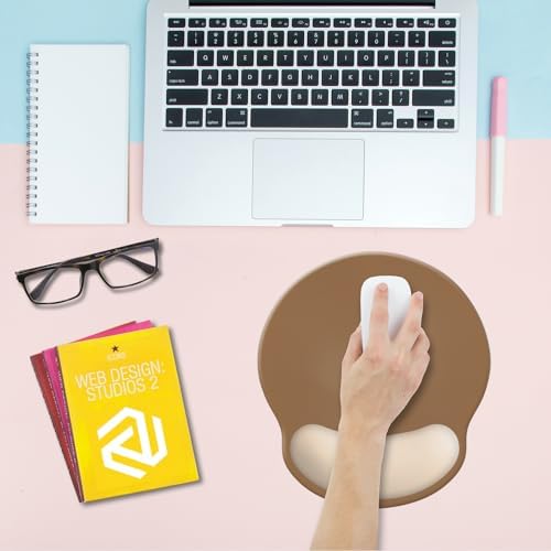 Wrist Rest Support Mouse Pad,Ergonomic Memory Foam Mouse Mat 9x10in Non-Slip Rubber Base Pain Relief Mousepad for Computer, Laptop(Chocolate Beige Foam)