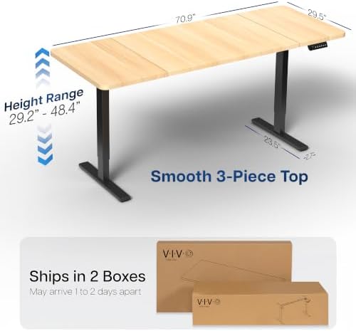VIVO Light Wood 71 x 30 in Standing Desk, DESK-KIT-1B7C