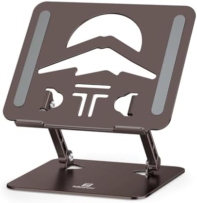 Z-Shaped Laptop Stand for Desk Fits 10"-16" Notebook Coffee Brown