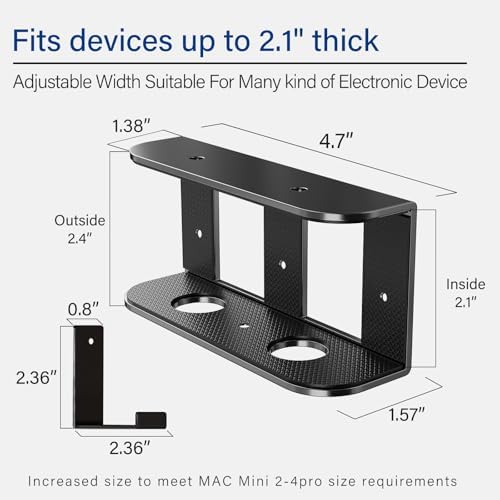 BYMECOST Under Desk Laptop Mount, Metal Under Desk Storage Holder, Black