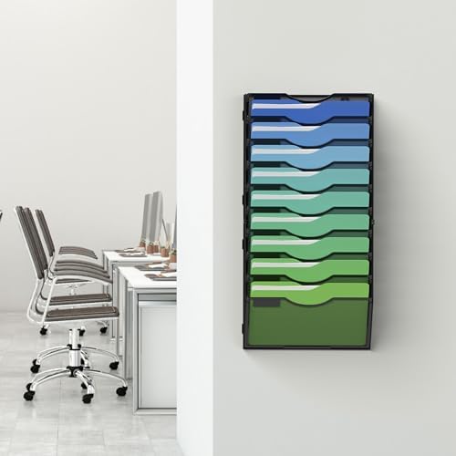 Kuntine.B Wall File Organizer Office Hanging Magazine Holder Wall File Organizer for Office Home