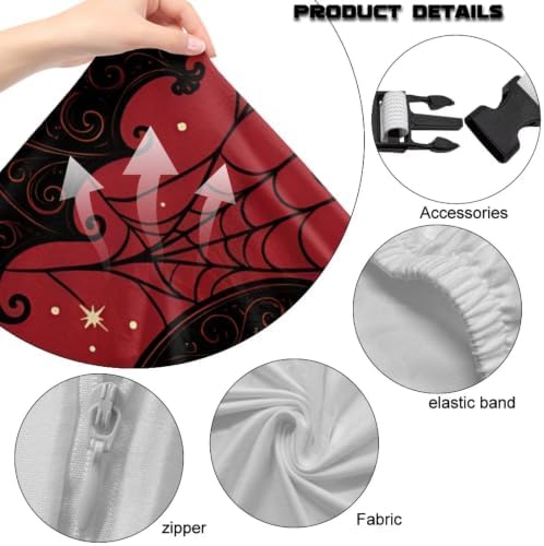 Gaming Chair Cover Stretchable Game Chair Slipcovers with 2 Armrest Covers, Scratch-Proof Gamer Desk Chair Covers for Computer Office Seat Red Bat Gothic