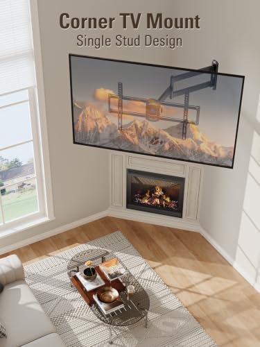 Mounting Dream Corner TV Wall Mount Long Arm Swivel for 37-55-65-75 Inch TV