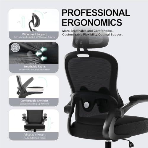10 Pack Ergonomic Office Chair,Ultra Thick Spring Cushion Desk Chair,Black