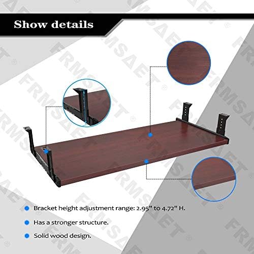 FRMSAET Under Desk 20/24/30 inch Keyboard Drawer Platform (30 in, Mahogany)