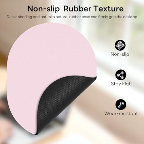 Oval Mouse Pad 6x8in Non-Slip for Laptop,Pink