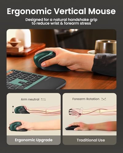 ProtoArc EM11 NL Wireless Ergonomic Mouse, Rechargeable Vertical Mice