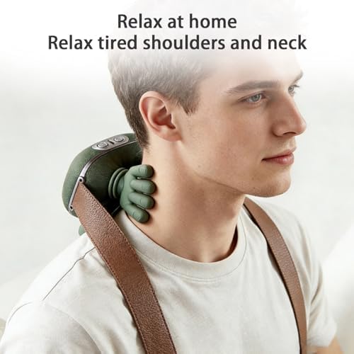 Neck and Shoulder Massager, Professional Shiatsu Neck Massager, Portable Deep Tissue 4D Kneading with Heat, Intelligent Simulated Human Hand Design for Pain Relief and Muscle (Man and Woman)