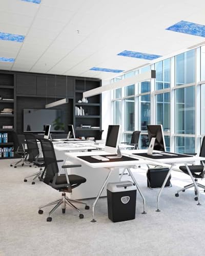 Blue Snowflake Magnetic Fluorescent Light Covers for Ceiling Lights 2 x 4 Feet,Christmas Winter Festival Xmas Modern Office Classroom Kitchen Drop Ceiling Light Covers Lighting Shade Panel 3 Packs