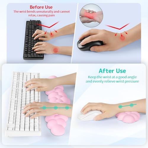 Sushret Cloud Wrist Rest for Keyboard and Mouse, Cloud Keyboard Wrist Rest