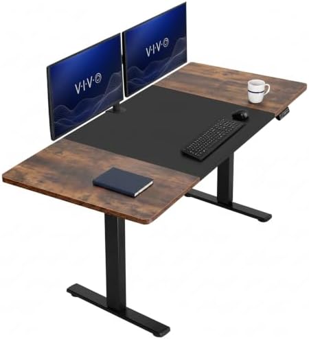 VIVO Black/Vintage Brown 71 x 30 in Standing Desk, DESK-KIT-1B7BN