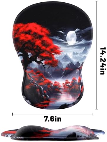 Ergonomic Mouse Pad with Wrist Rest - Gel Wrist Support Mousepad with Non-Slip PU Base for Computer, Laptop, Office & Home